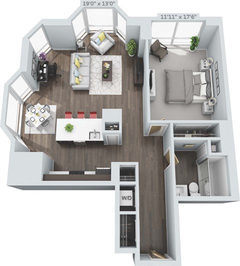 Kingsland Floor Plan at Clayton On The Park, Missouri, 63105